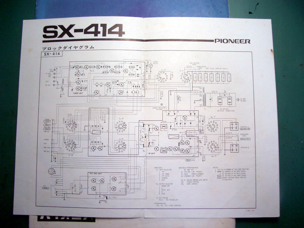 PIONEER レシバー・アンプ SX-414の修理